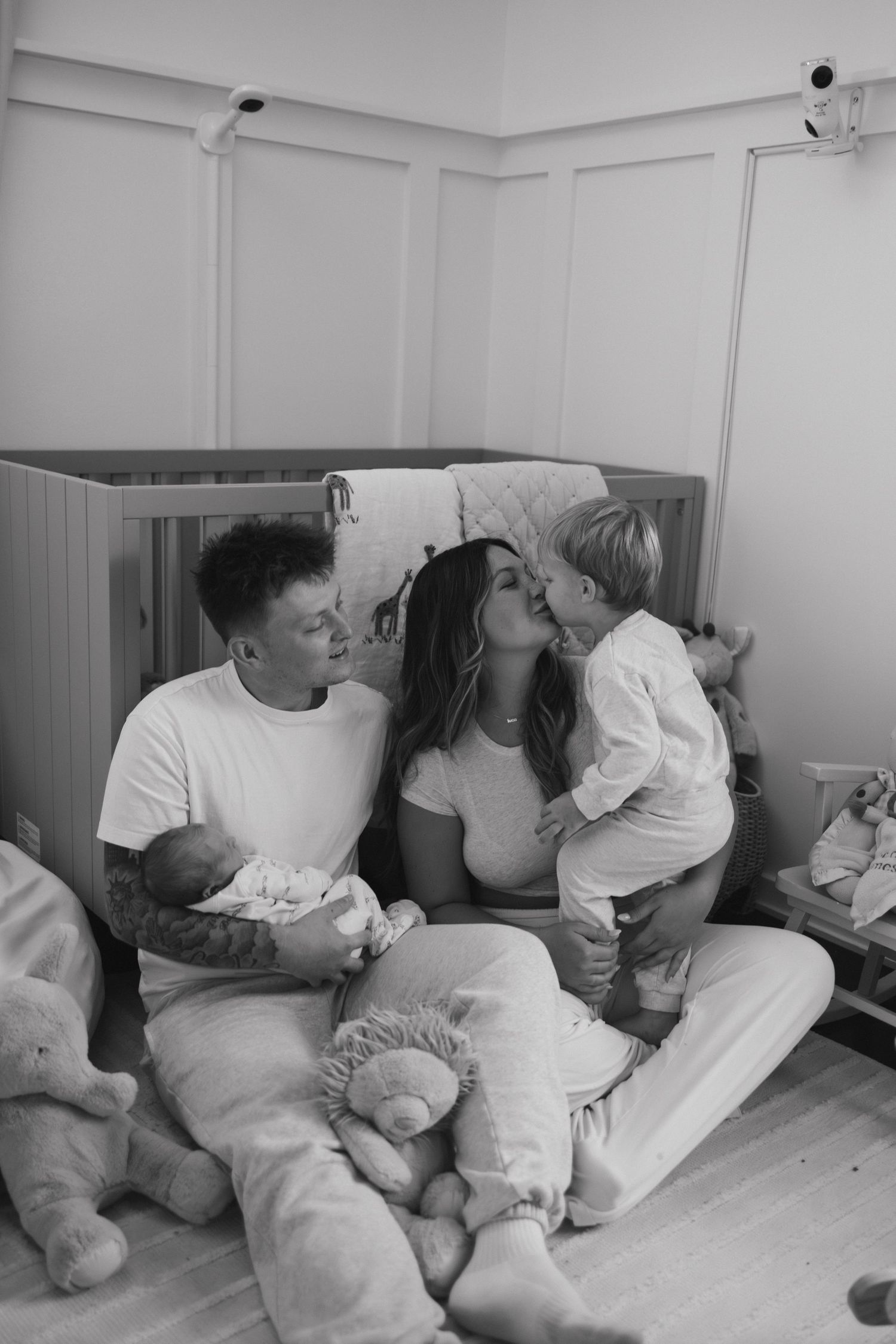 Family in home nursery photoshoot with Lemon & Honey Co.