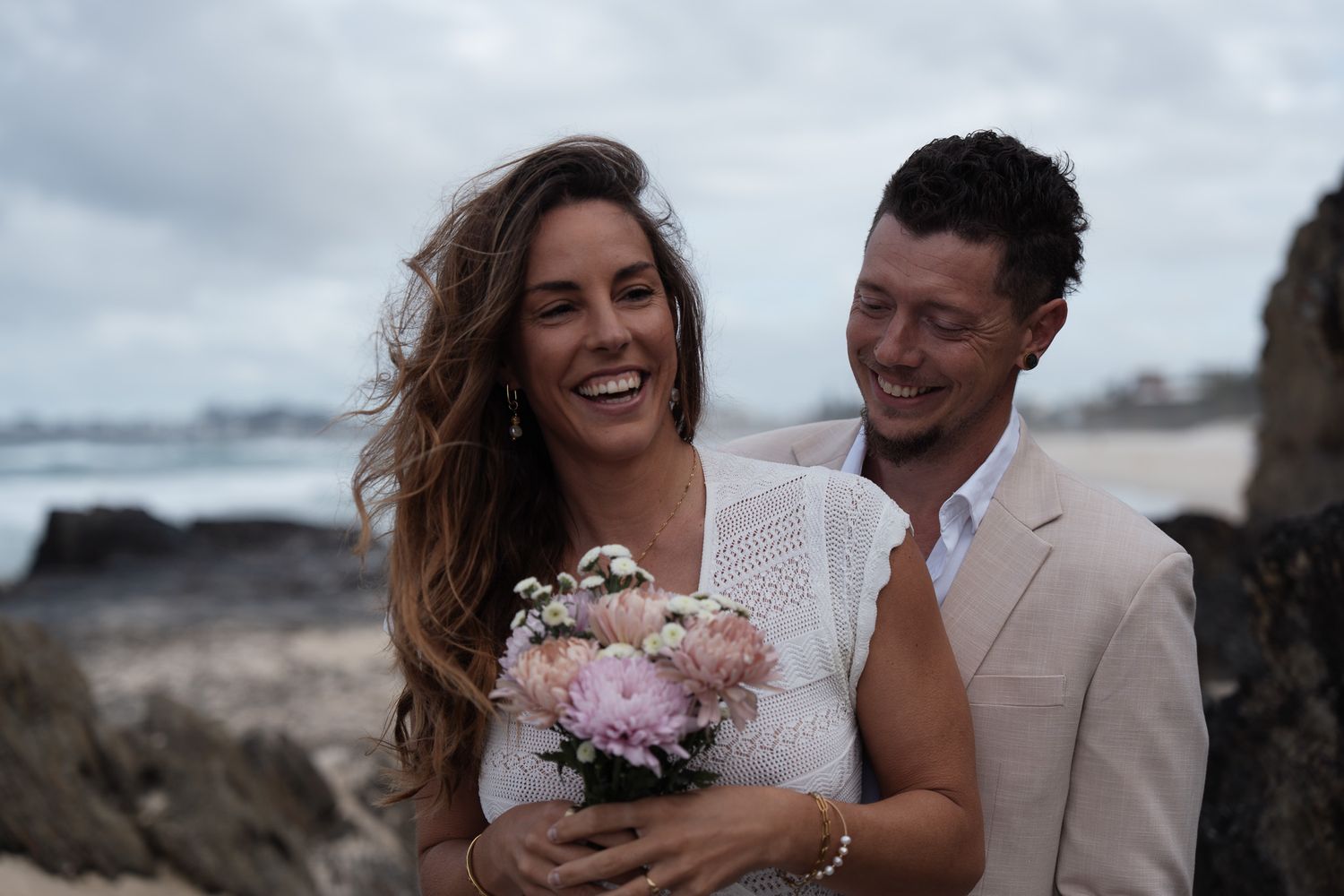 Bride and groom elopement portrait session