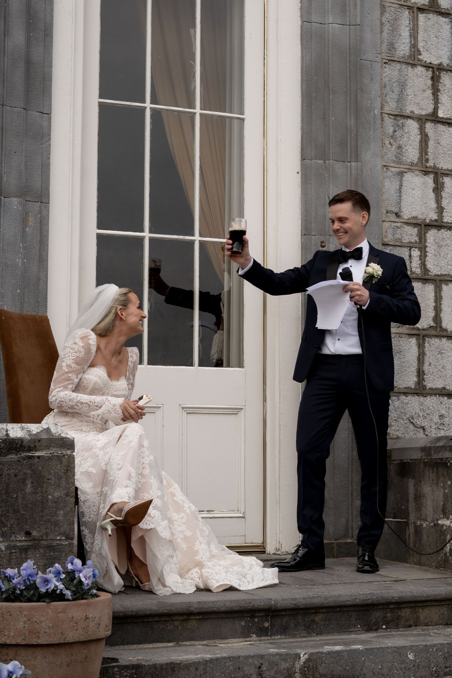The groom toasting the bride at their Brisbane wedding