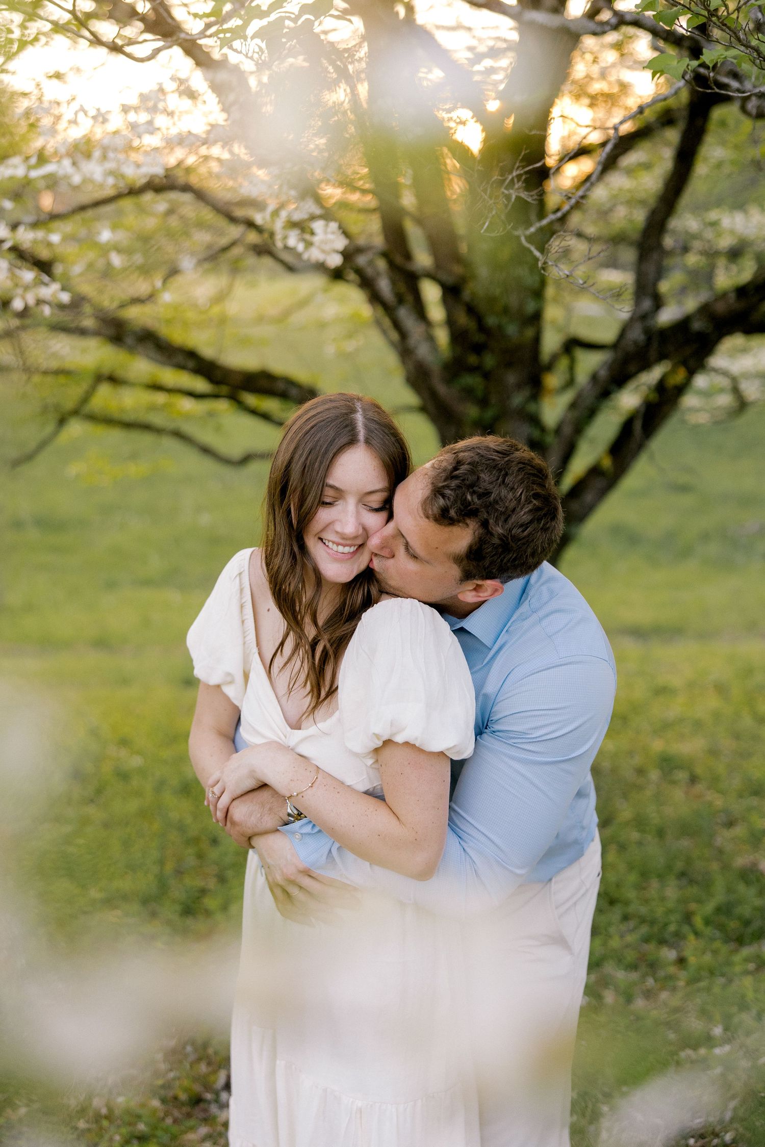 Engagement photos in the flowers in Cookeville, TN Olivia Merritt Photography