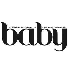 Text reading 'The Luxury Pregnancy & Parenting Magazine' in black typography.