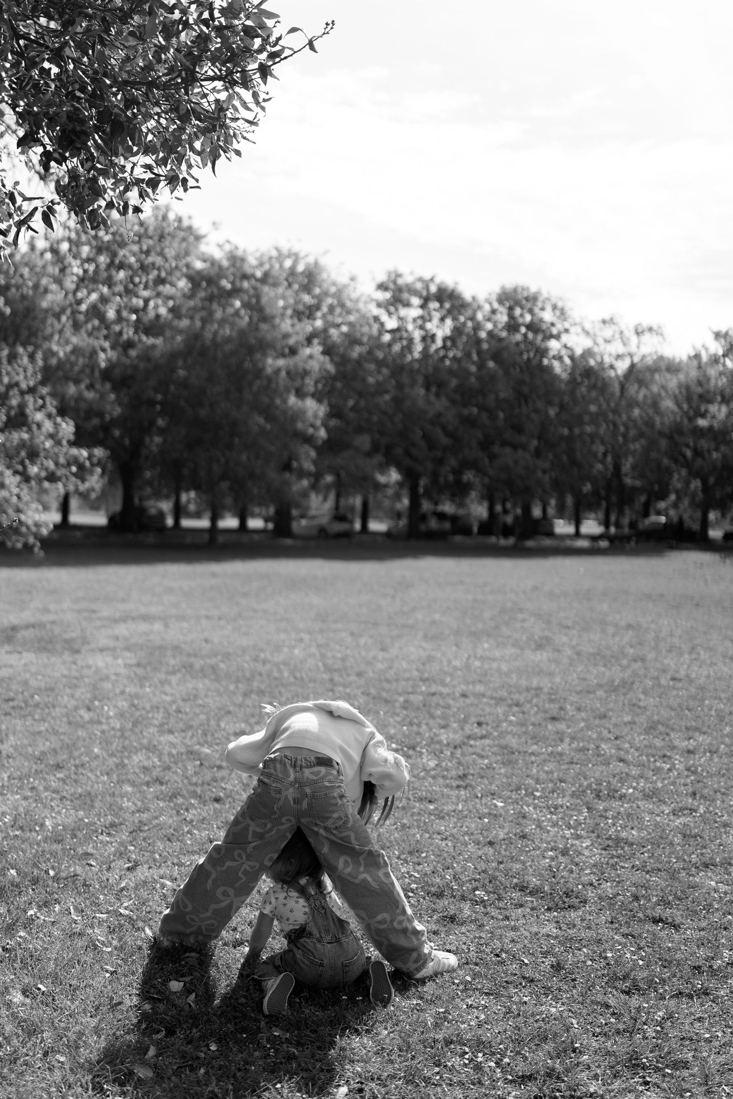 A series of black and white photos showing someone rolling in grass.