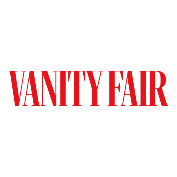 Red Vanity Fair magazine logo in classic typography against white background.