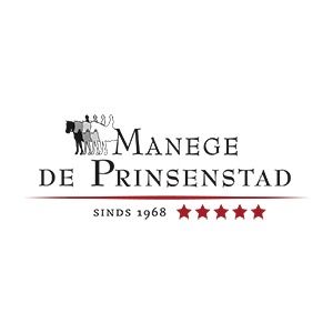 Manege De Prinsenstad logo with horses, established since 1968, featuring five red stars.