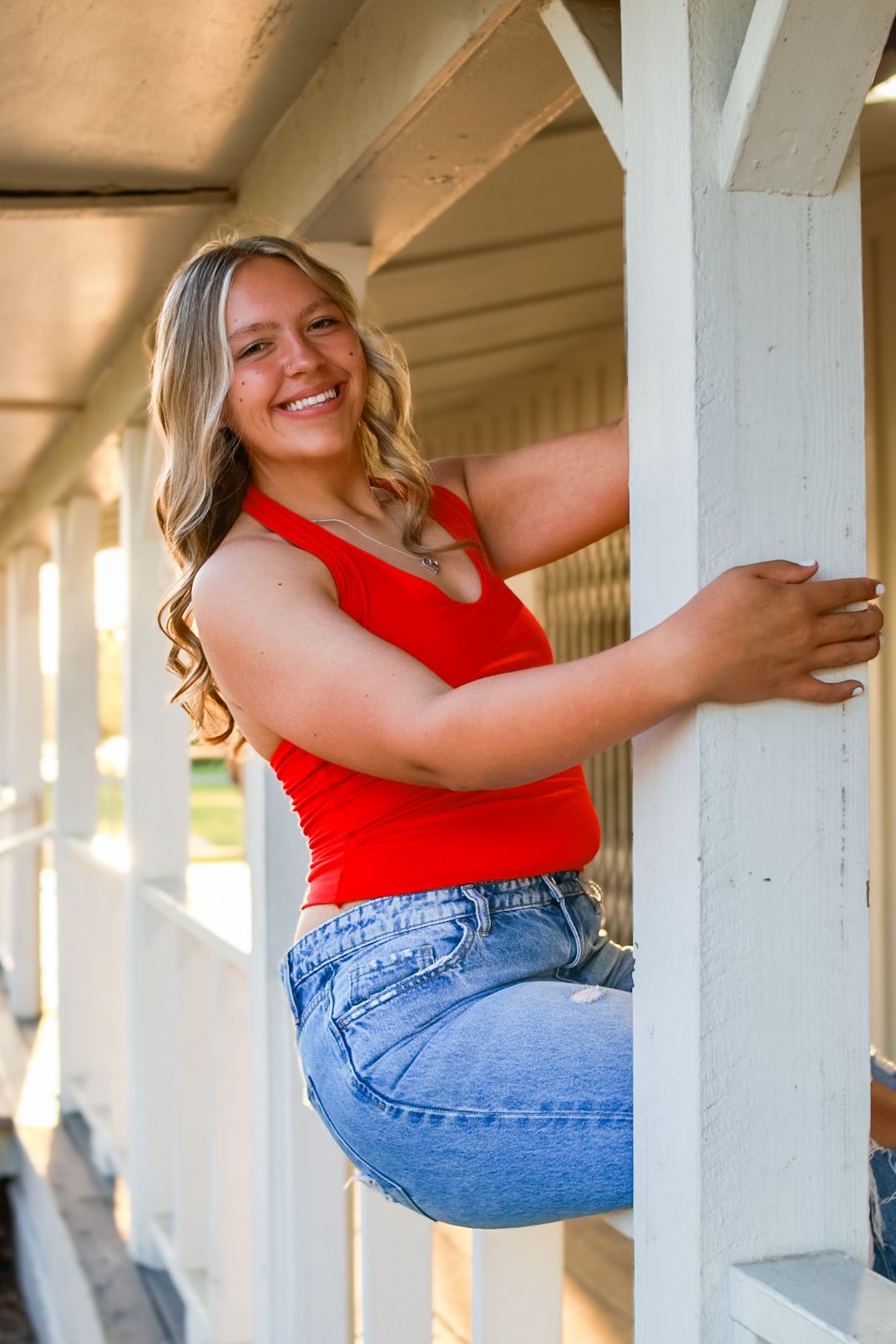 Modern senior portrait with a timeless and confident look, Perry Posed original
