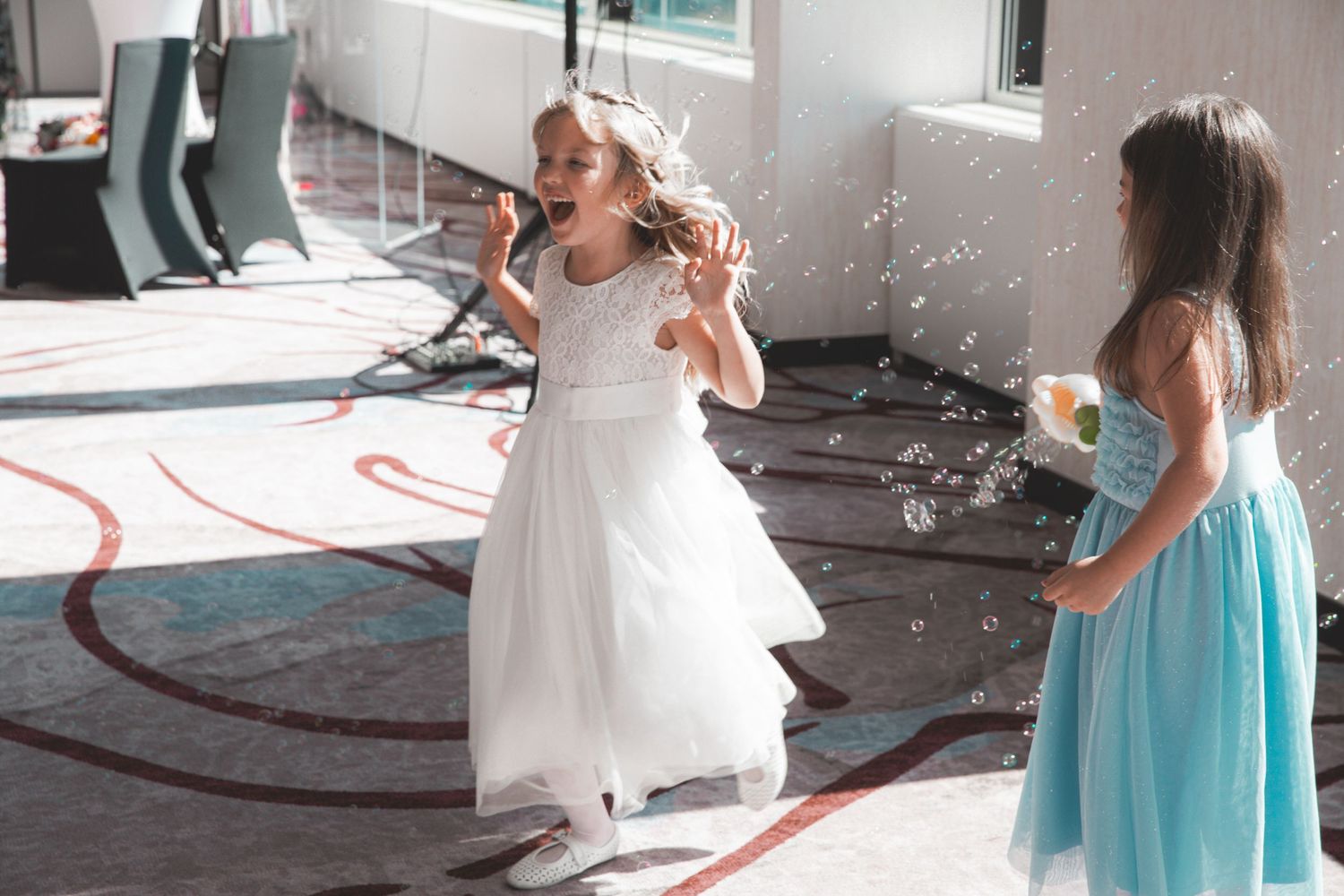 Children dressed up and playing together during a family event
