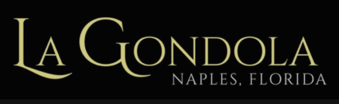 La Gondola Naples Florida elegant gold and black script business logo