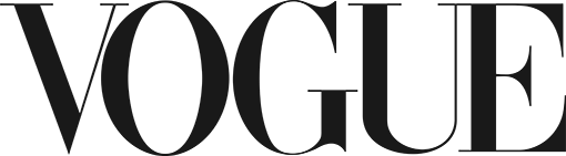 Black text showing the Vogue magazine logo in classic all-caps font against a plain background.