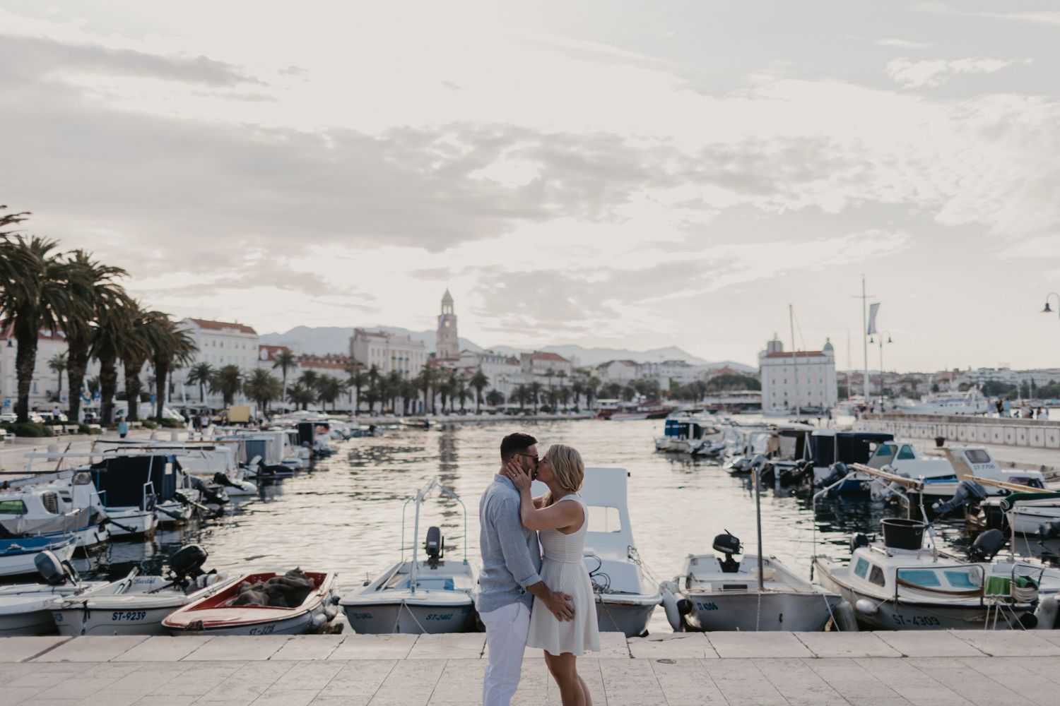 Elopement photographer Split Hvar  Dubrovnik
Couple sharing a romantic moment at old town in Split Croatia