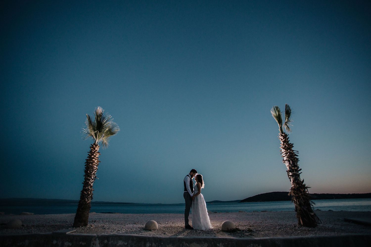 Hvar Engagement photographer
Couple exchanging wedding rings  during a beach ceremony in Pula