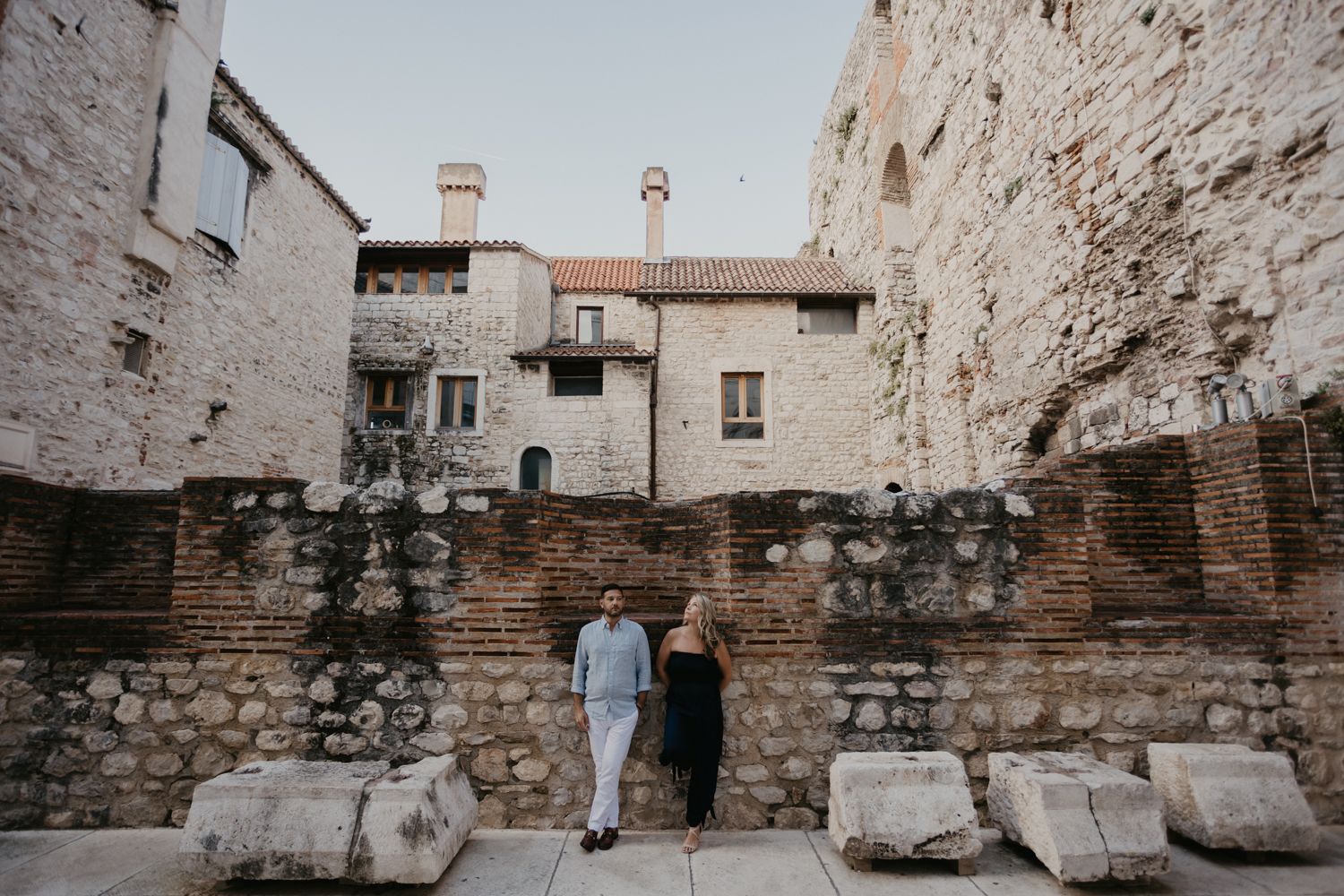 Elopement photographer Split Hvar  Dubrovnik
Couple sharing a romantic moment at old town in Split Croatia