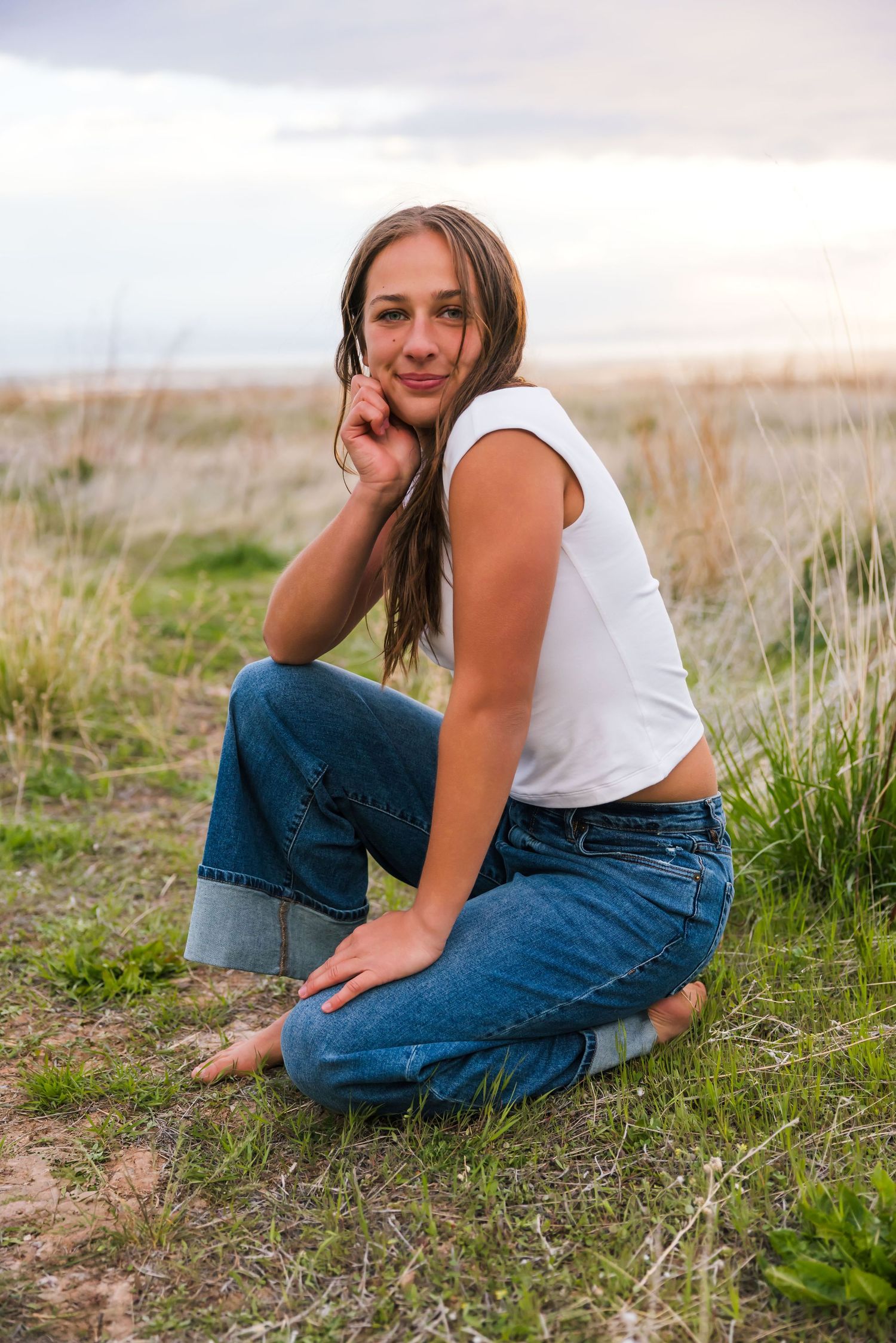 True-to-color outdoor senior session with Utah senior girl
