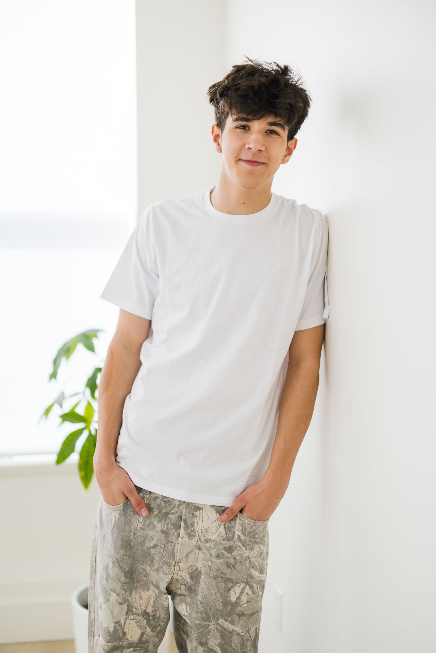 Studio senior portrait of high school boy in Salt Lake City, Utah