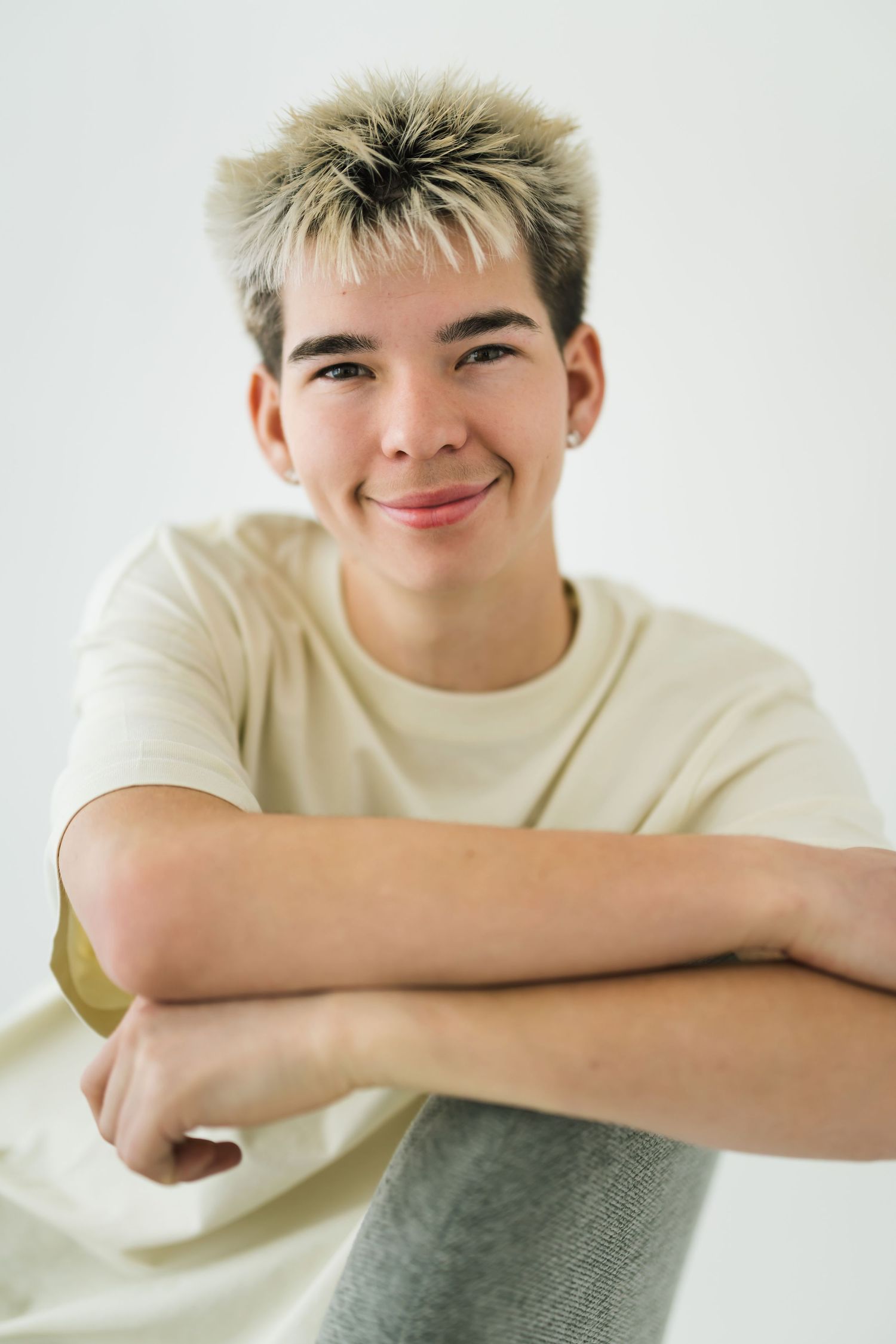 Modern senior headshot for high school boy taken in Salt Lake City