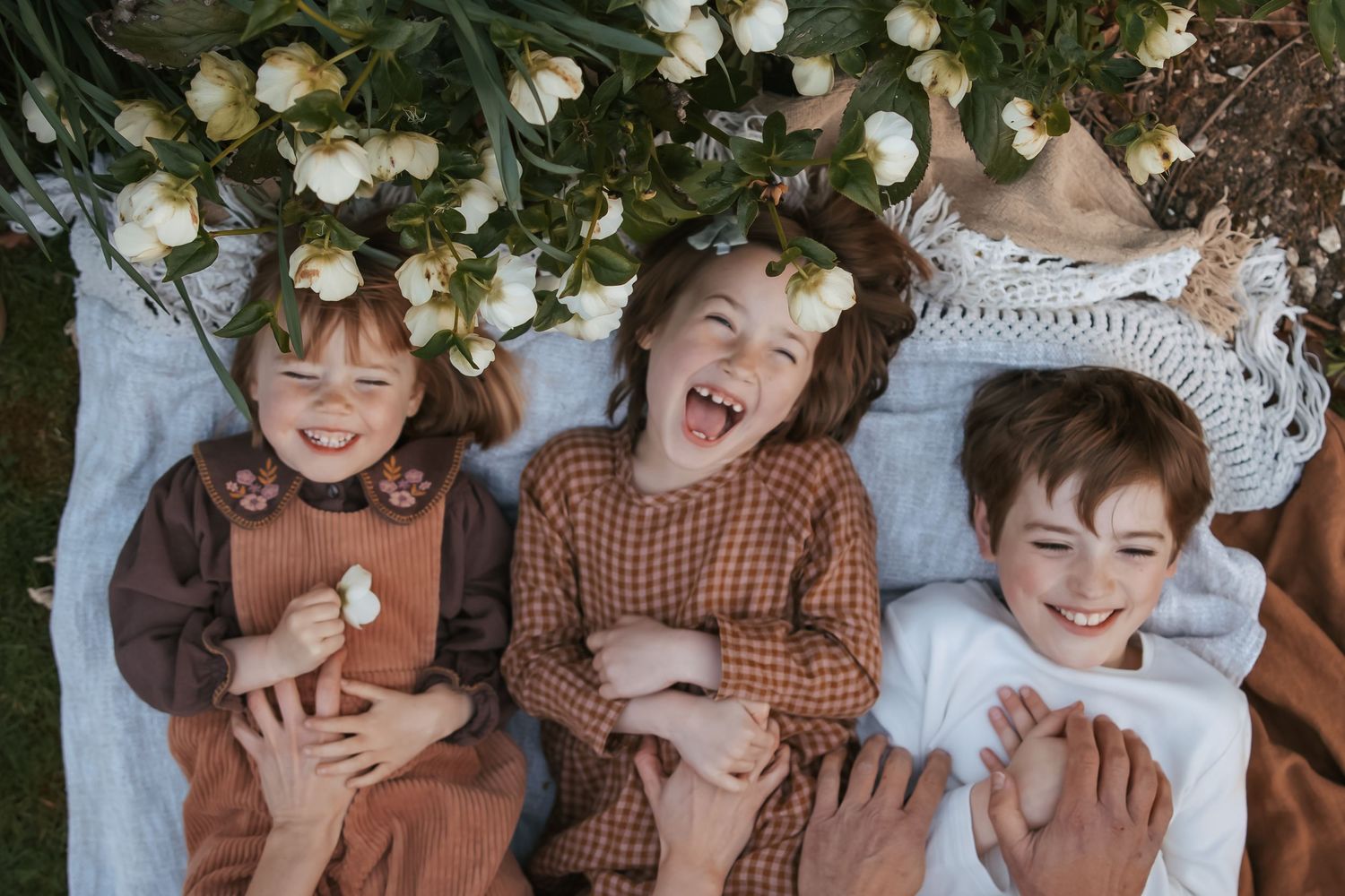 The whole family together laughing!
