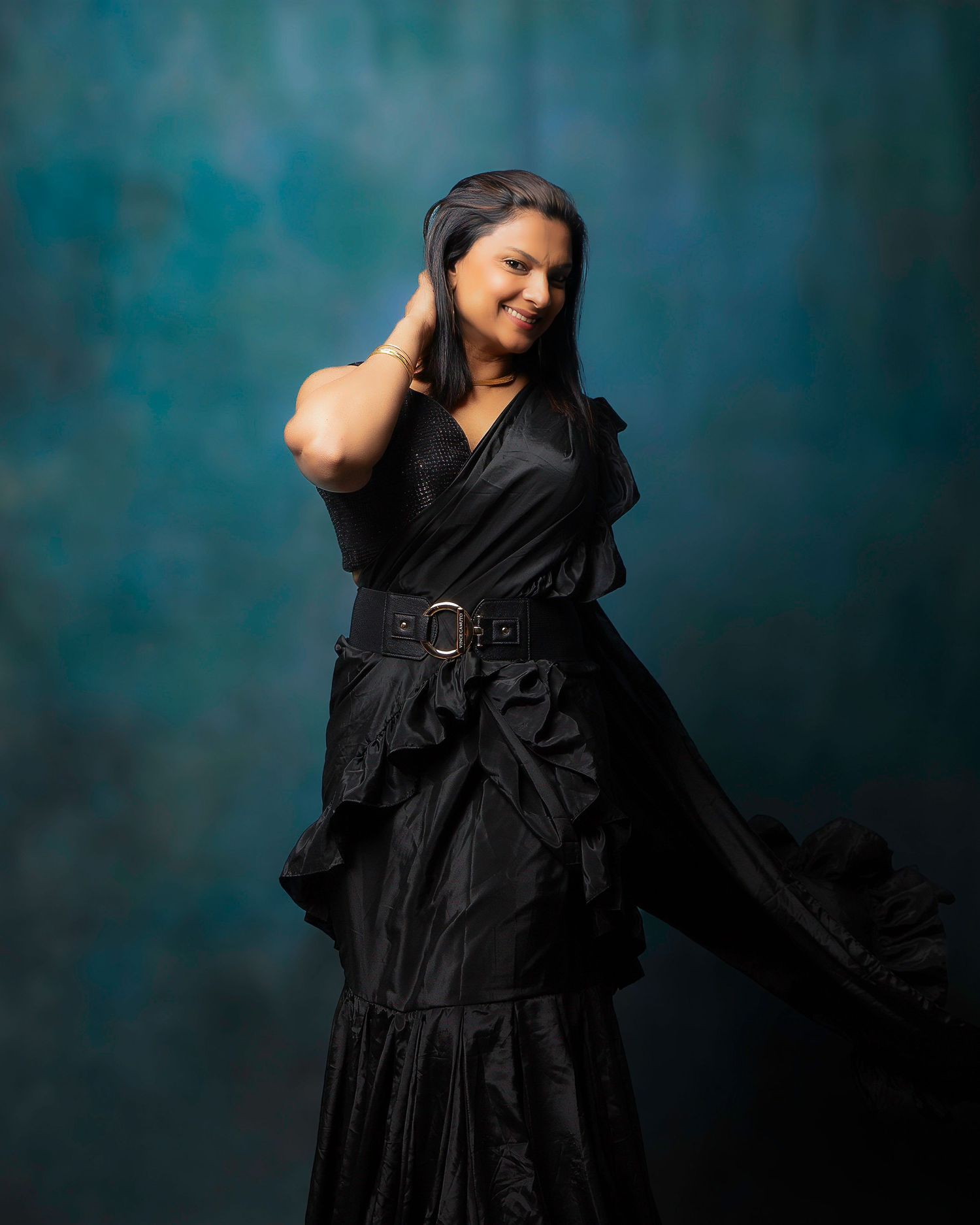 Lady in black in studio shot by R&T Photgraphy  in oklahoma