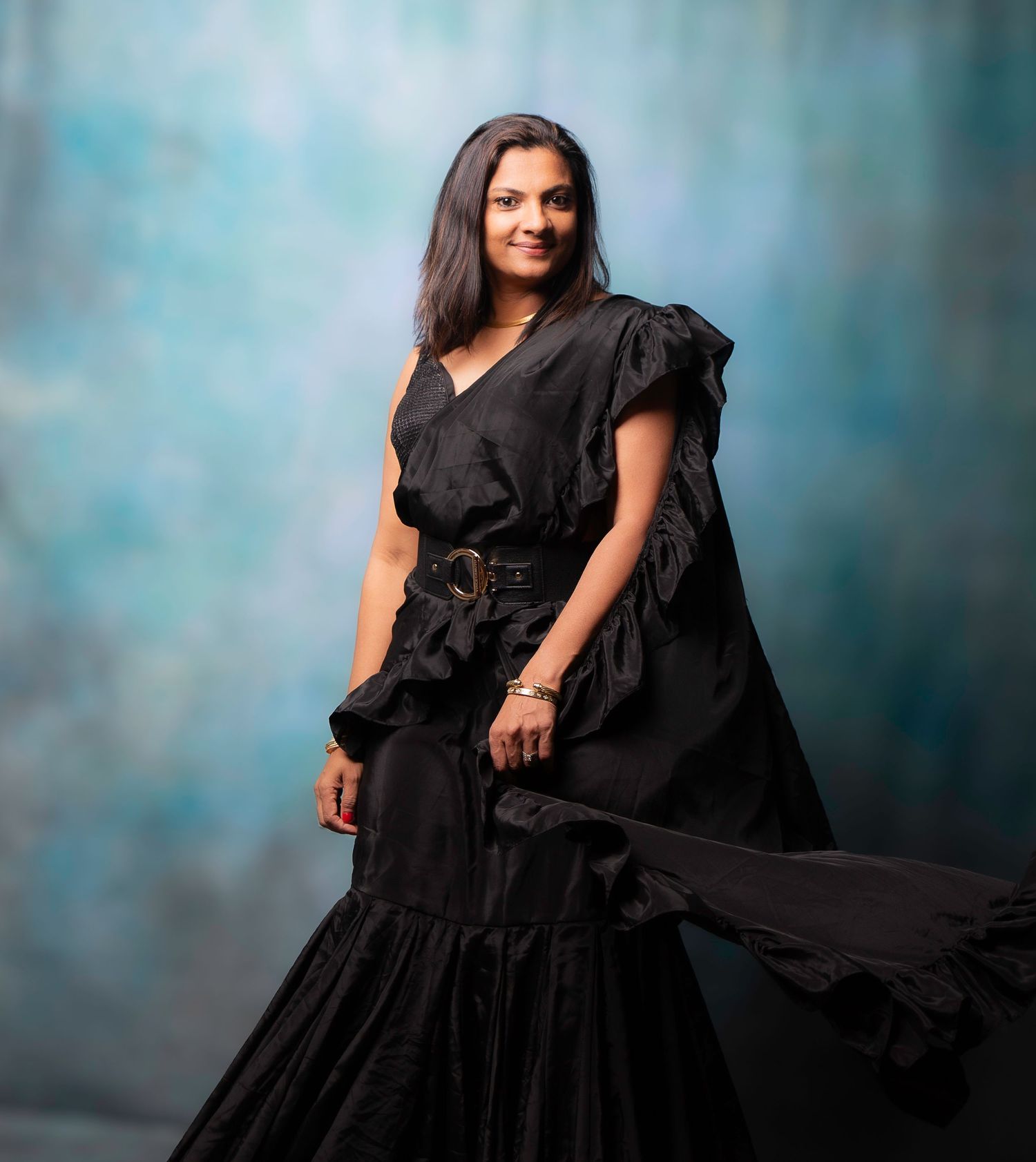 Lady in black in studio shot by R&T Photgraphy  in oklahoma