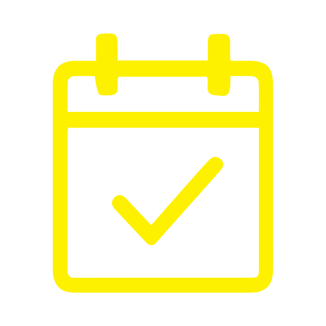 Yellow icons showing various construction and repair service symbols in a horizontal row.