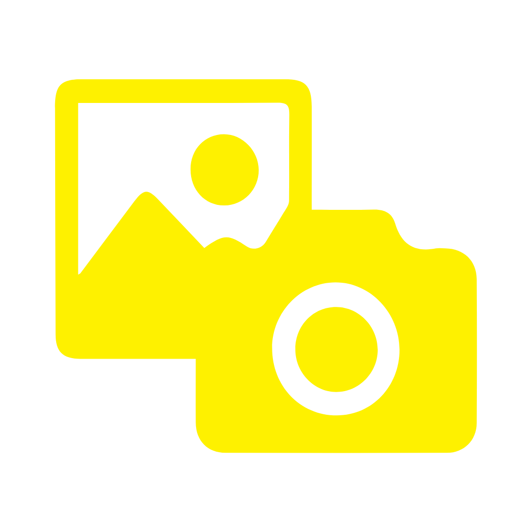 Yellow service icons depicting home repair and maintenance tasks in a linear arrangement.