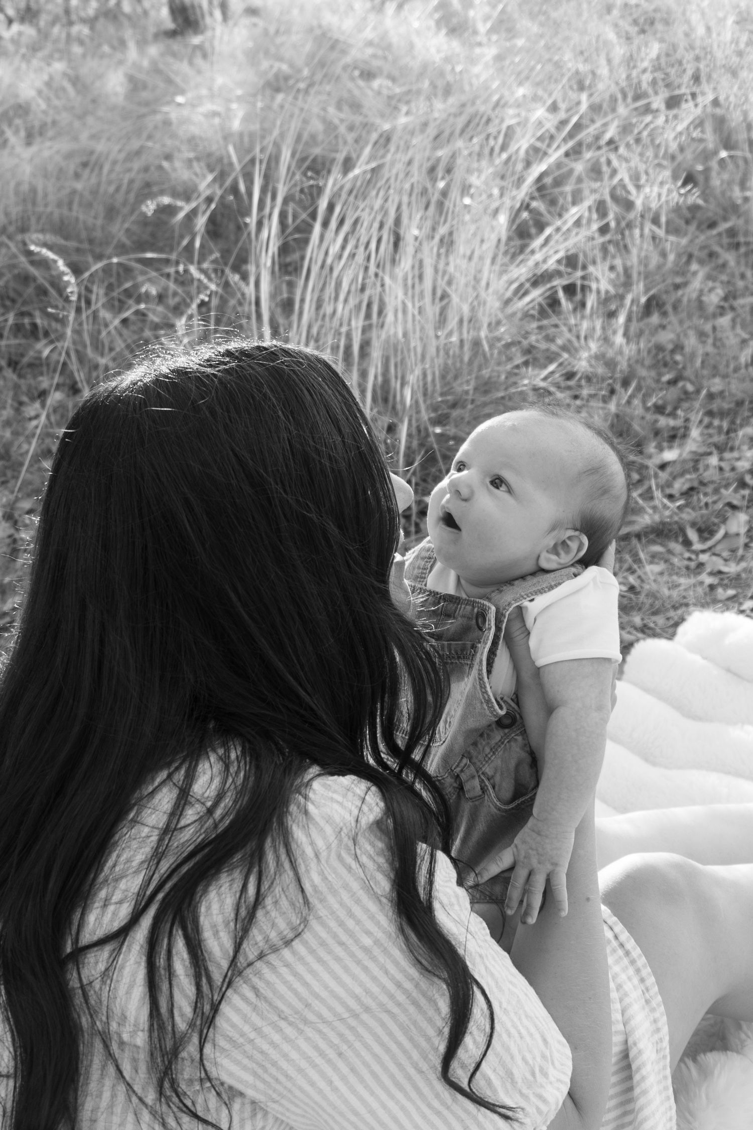 Natural newborn photos in a field at sunset in Perth.