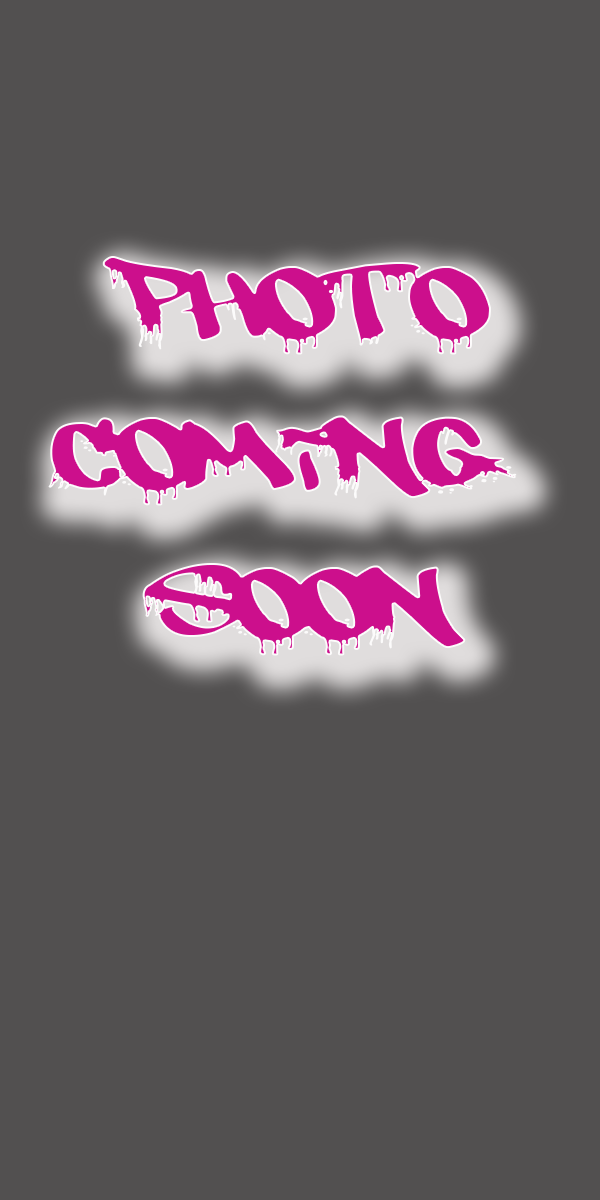 Graffiti-style pink text reading Photo Coming Soon on a gray background with dripping paint effect.