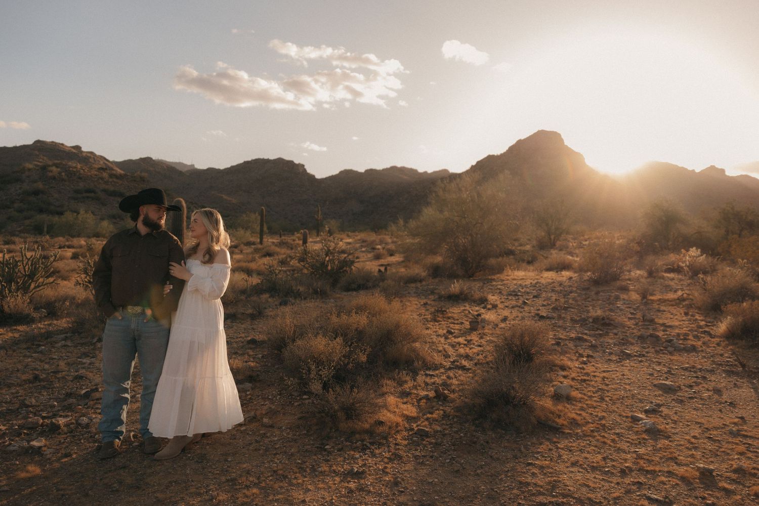 Couples, western-inspired session in the White Tank Mountains!
