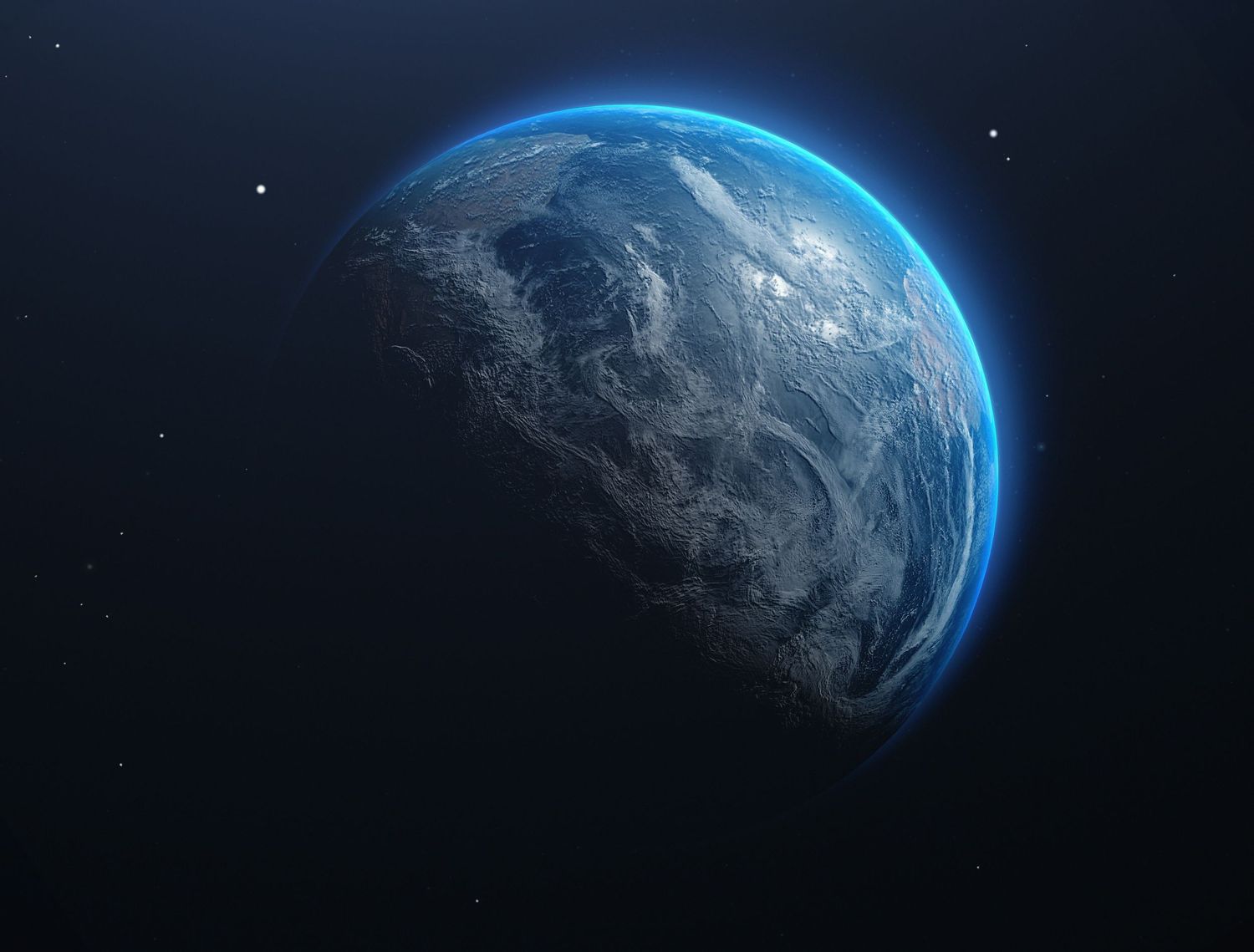 A stunning view of Earth from space showing the planet's curvature with a bright blue atmospheric glow against dark space.