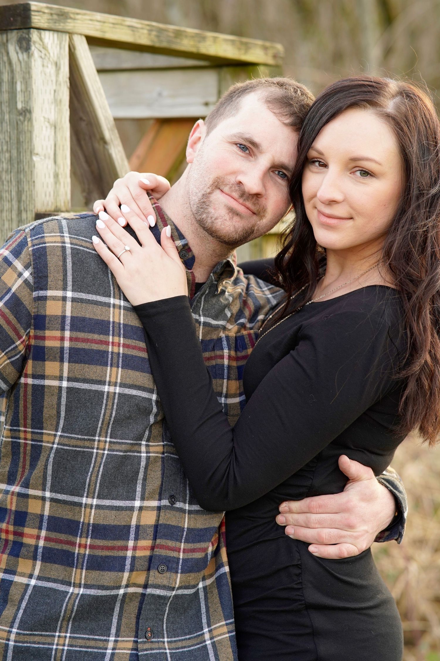 Couple celebrating their engagement during a relaxed photography session in Port Townsend, Washington