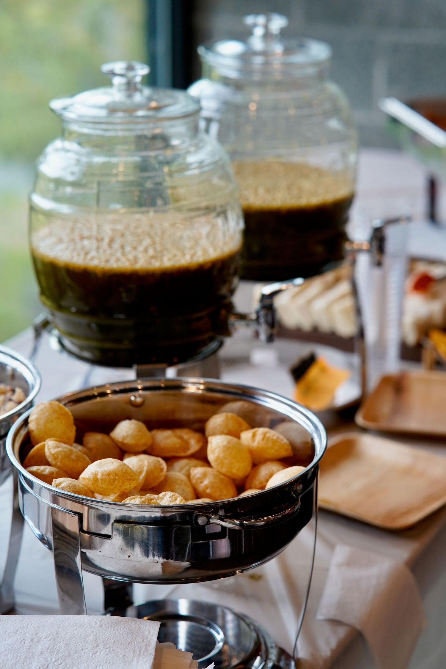 Assorted appetizers and desserts arranged on a table at a family celebration in Port Townsend, Washington