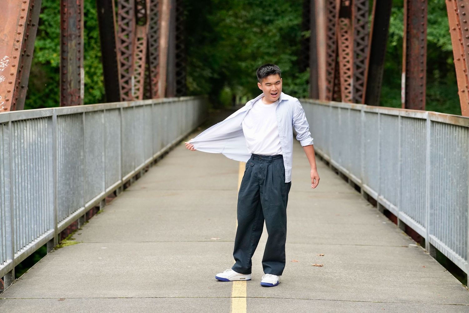 High school senior posing for natural-light senior portraits in Port Townsend, Washington