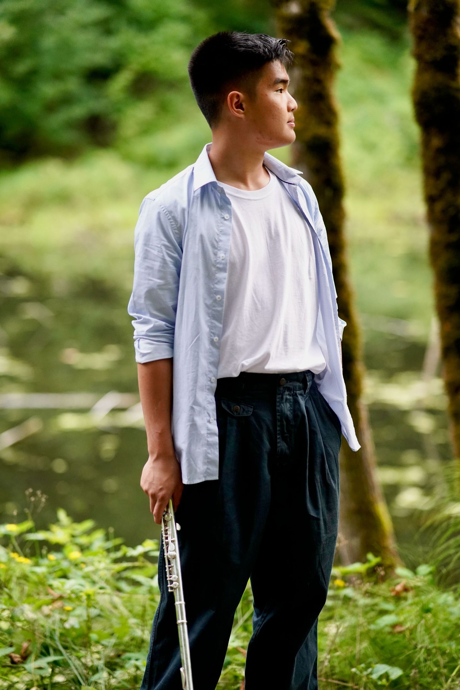 High school senior posing for natural-light senior portraits in Port Townsend, Washington