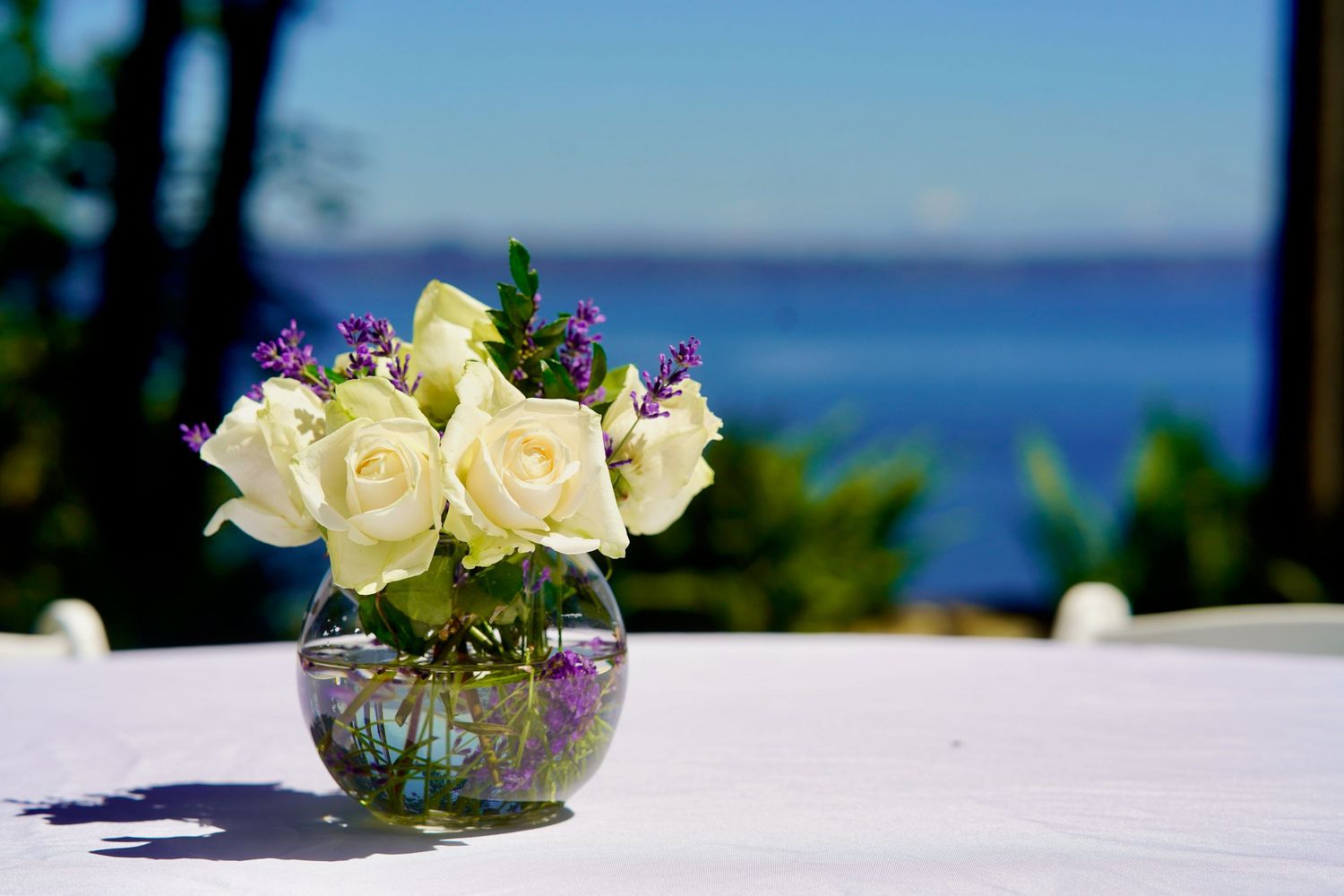 Floral arrangement displayed as part of the decor at a wedding or special event in Port Townsend, Washington