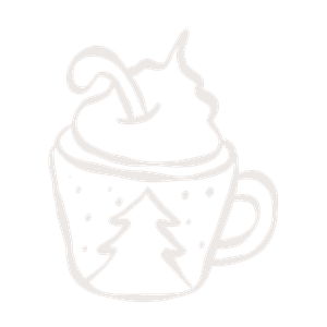 A festive white mug with a Christmas tree design topped with whipped cream, perfect for holiday hot cocoa or coffee.