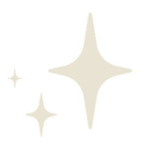 Minimalist cream-colored four-pointed star sparkle graphic on a white background.