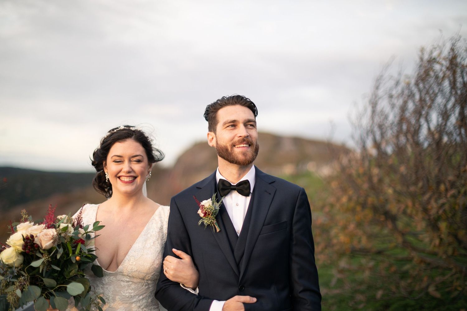 Portrait of a wedding couple in St. John's, Newfoundland