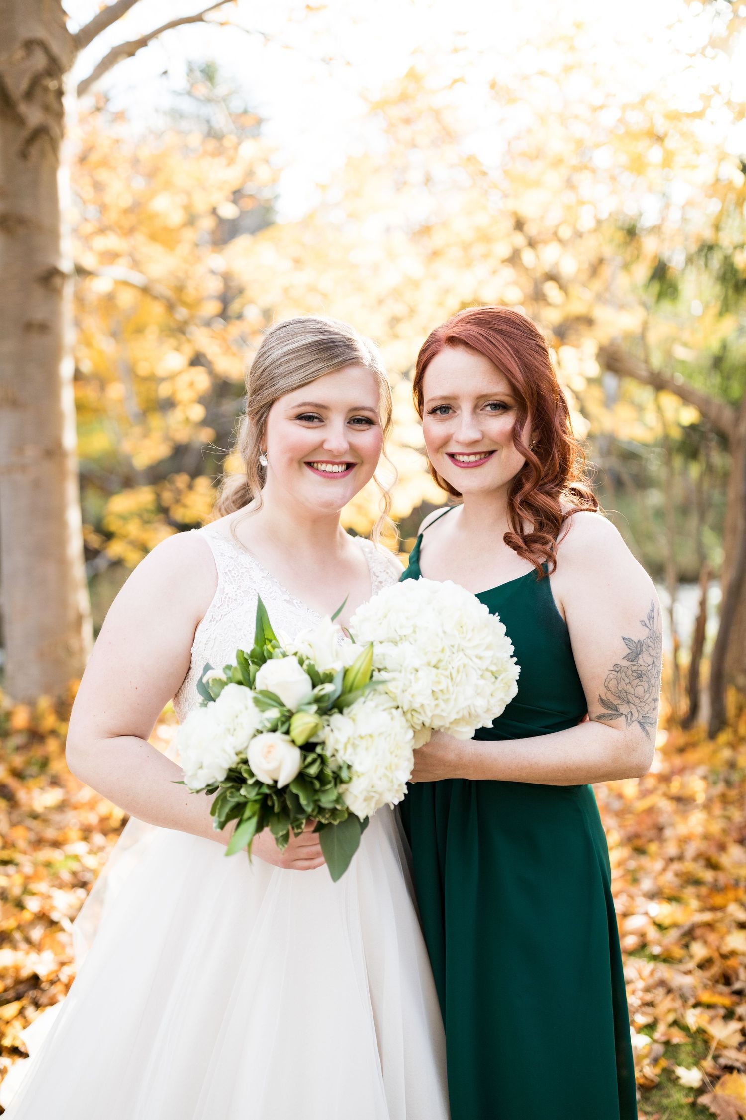 Portrait of a bride and her sister