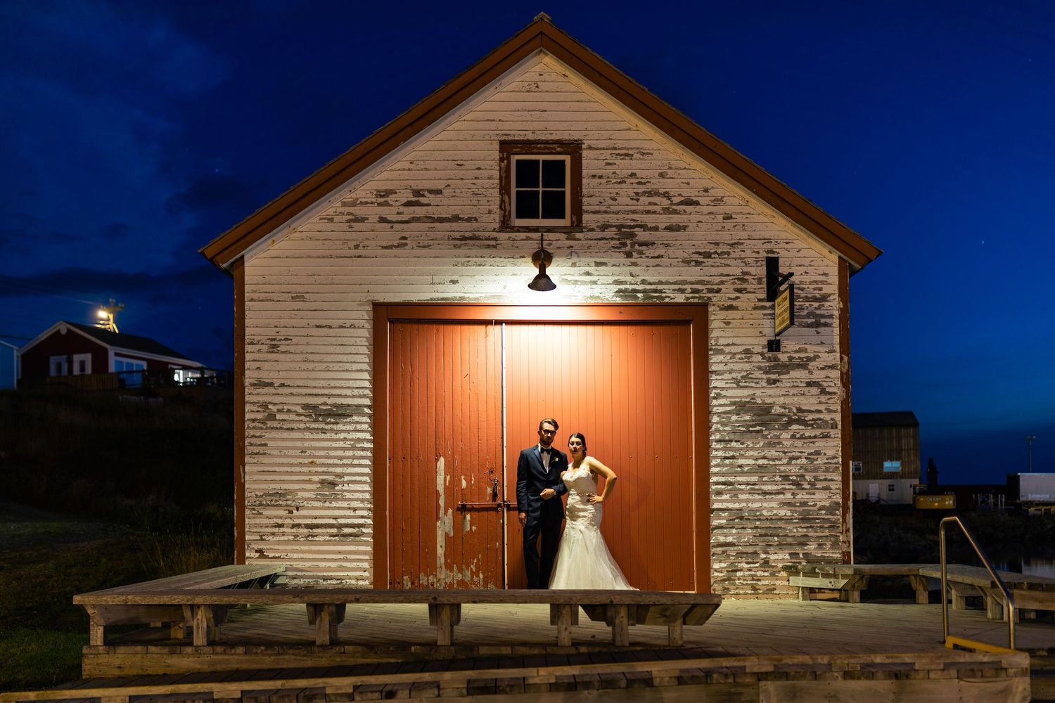 Portrait of a wedding couple in Bonavista, Newfoundland