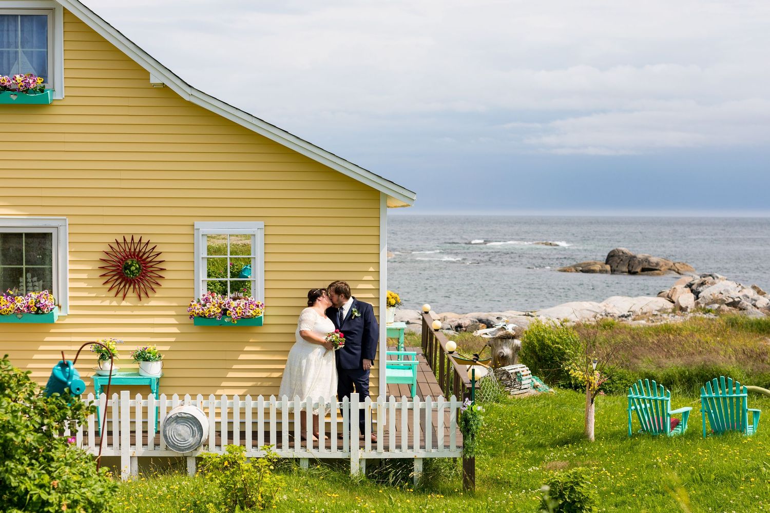 Wedding couple in Greenspond, Newfoundland