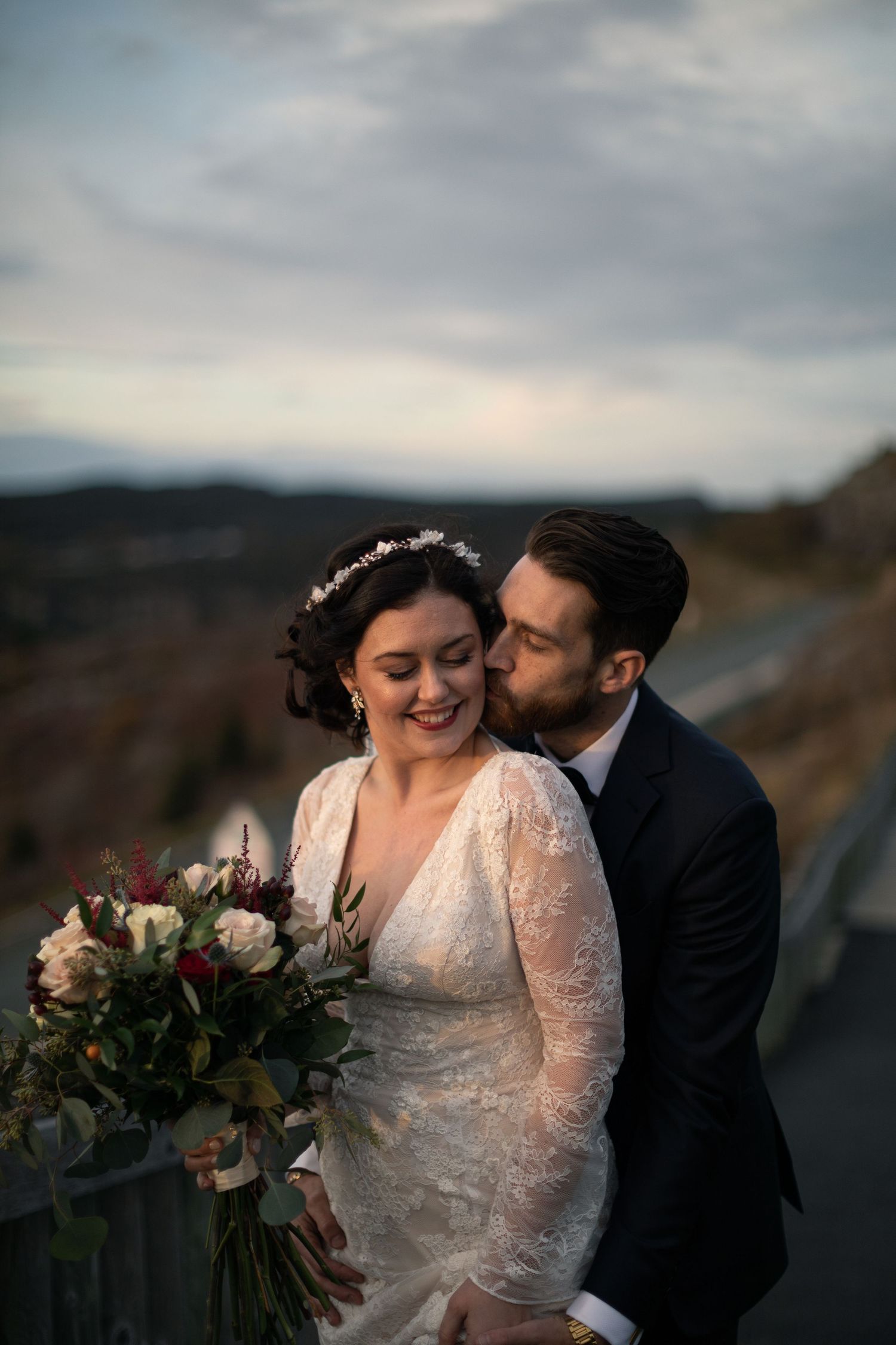 Portrait of a wedding couple in St. John's, Newfoundland