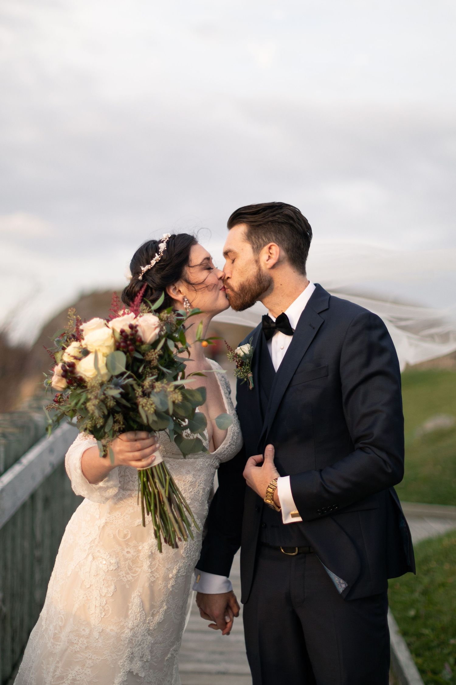 Portrait of a wedding couple in St. John's, Newfoundland