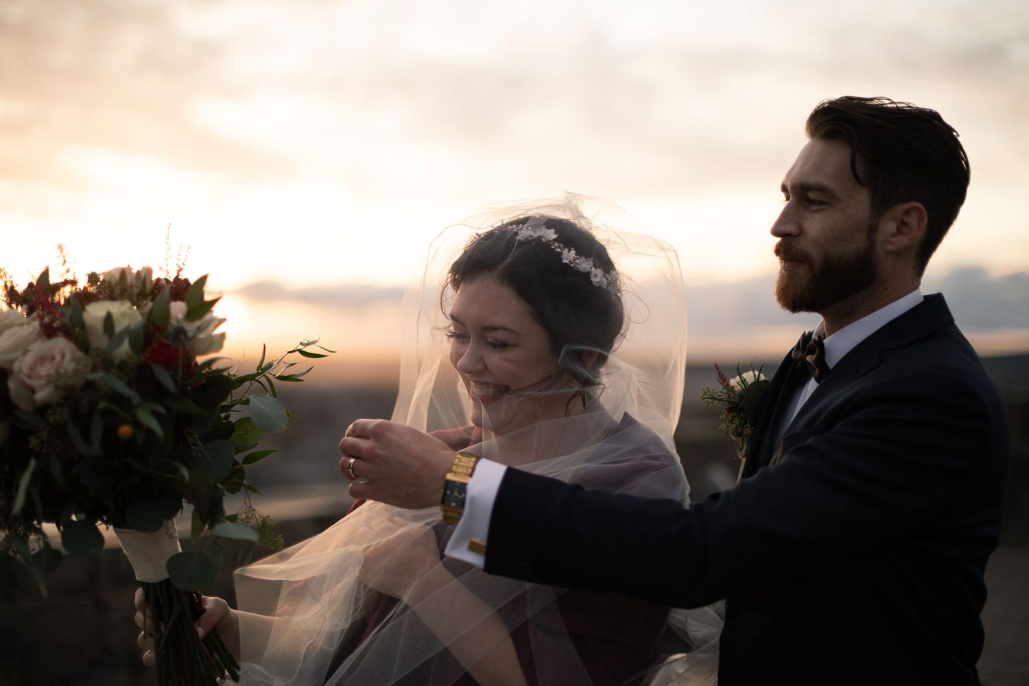 Portrait of a wedding couple in St. John's, Newfoundland