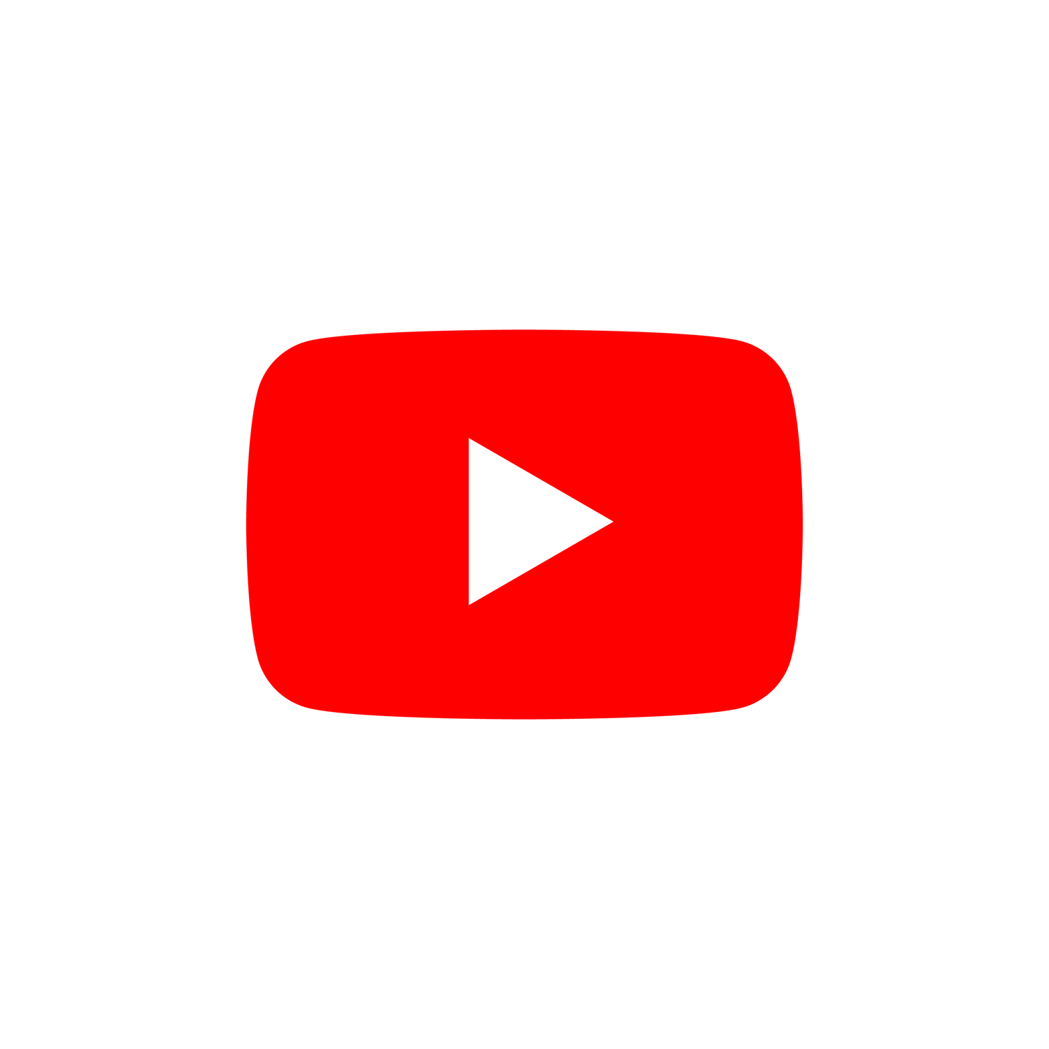 YouTube logo featuring a red rounded rectangle with a white play button triangle in the center.