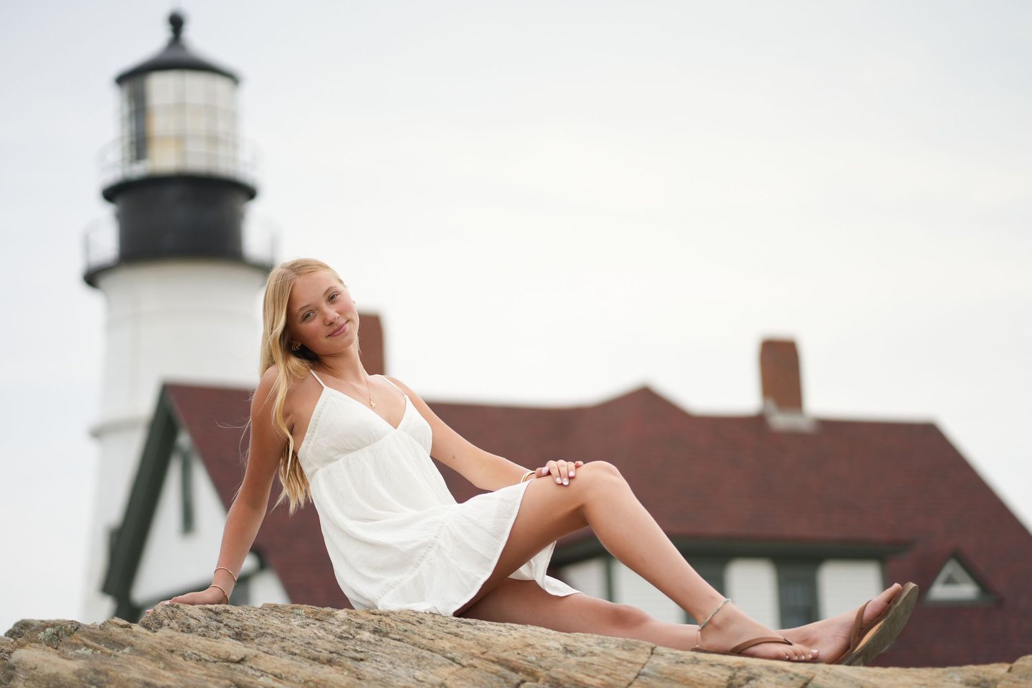 Natural beach portrait session in Maine
