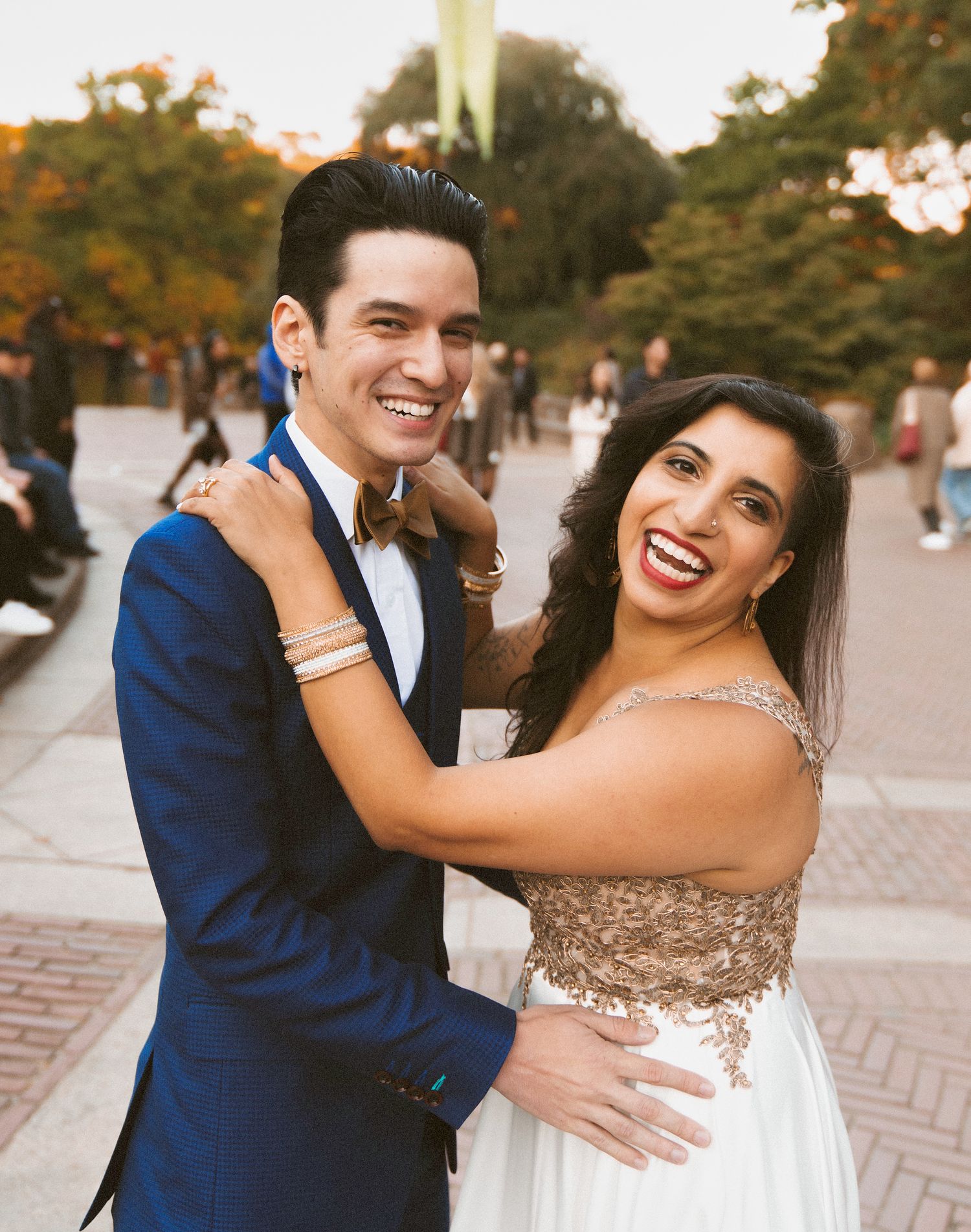 Couple embracing wedding photography New York City.