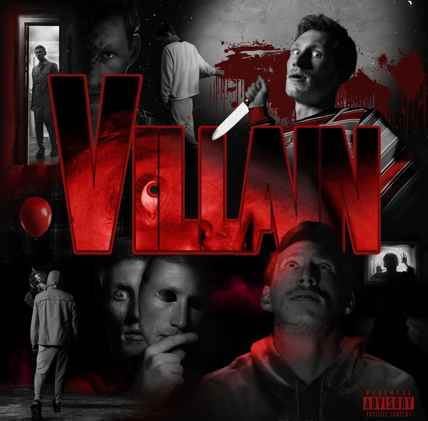 Dark horror-themed album cover for 