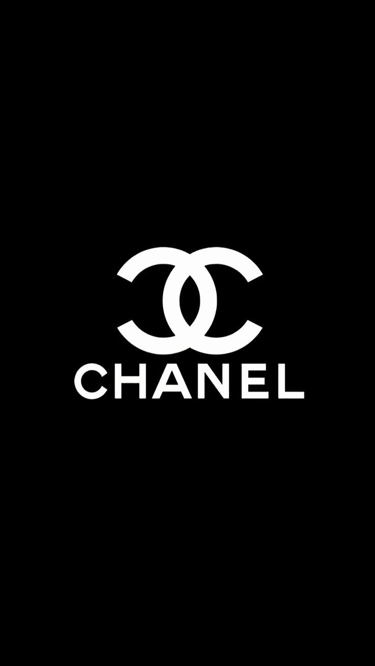 Chanel's interlocking C logo and wordmark in white on black background.
