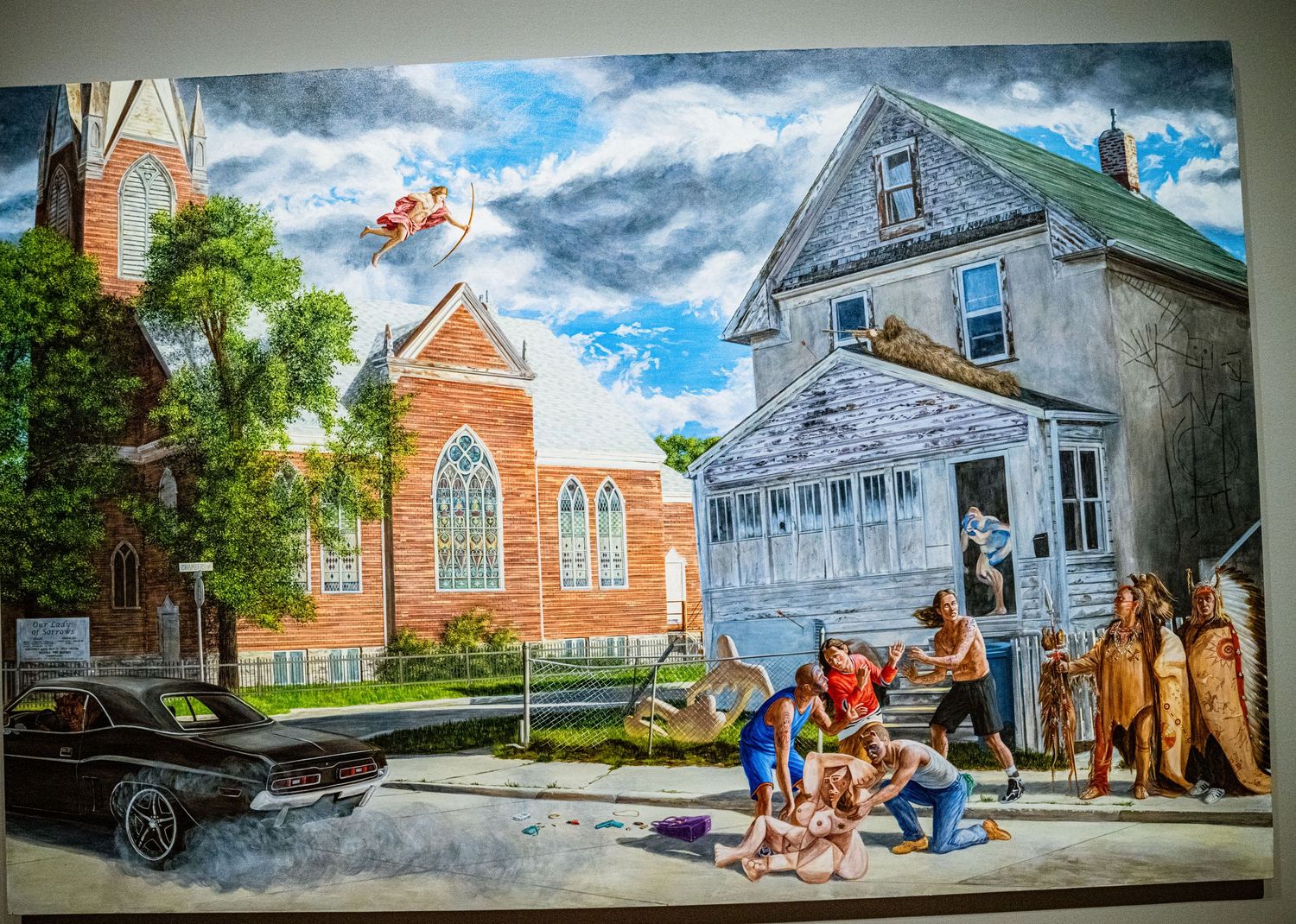 A panoramic collage of historic buildings and architectural scenes with people enjoying outdoor activities on a sunny day.