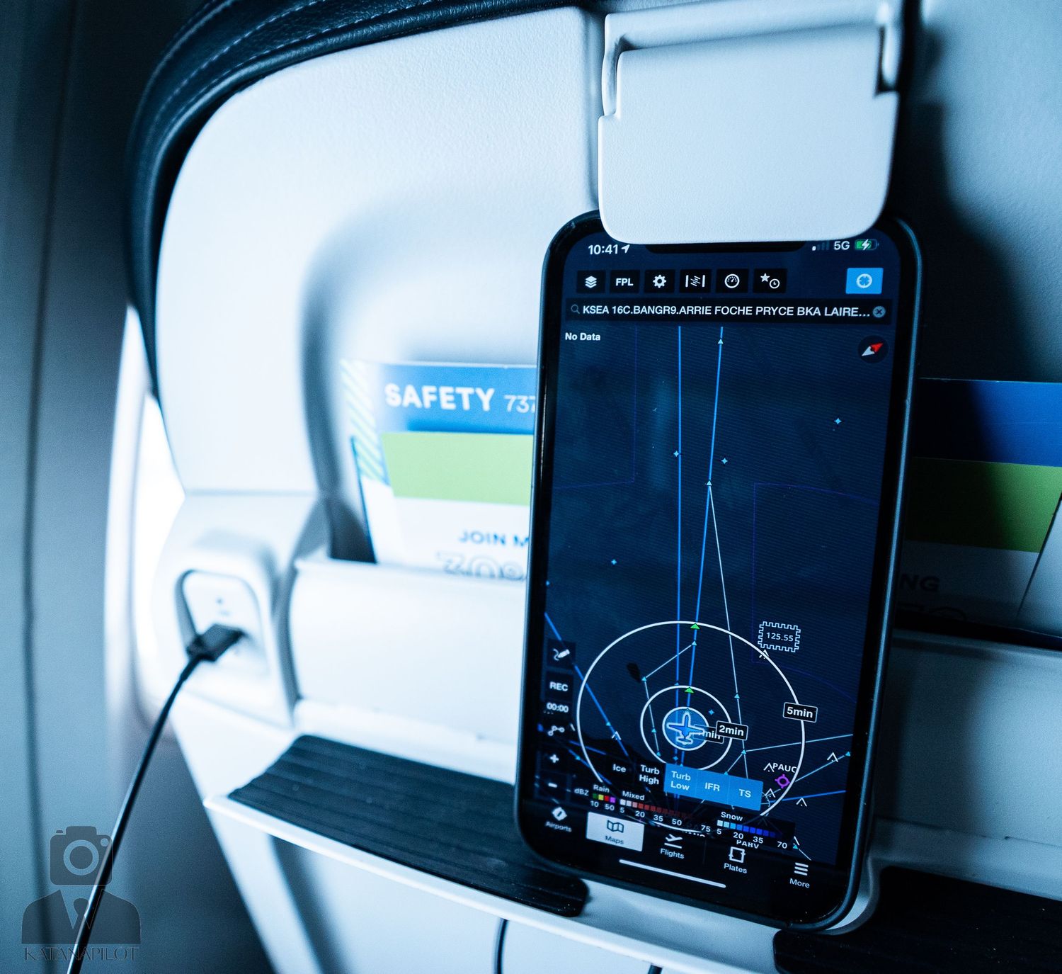 Aircraft cockpit displays and navigation screens showing flight instruments.
