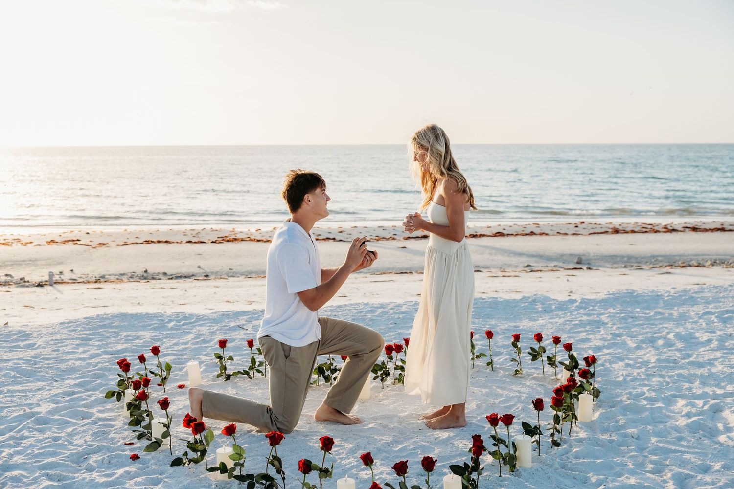 proposal at honeymoon island beach fl