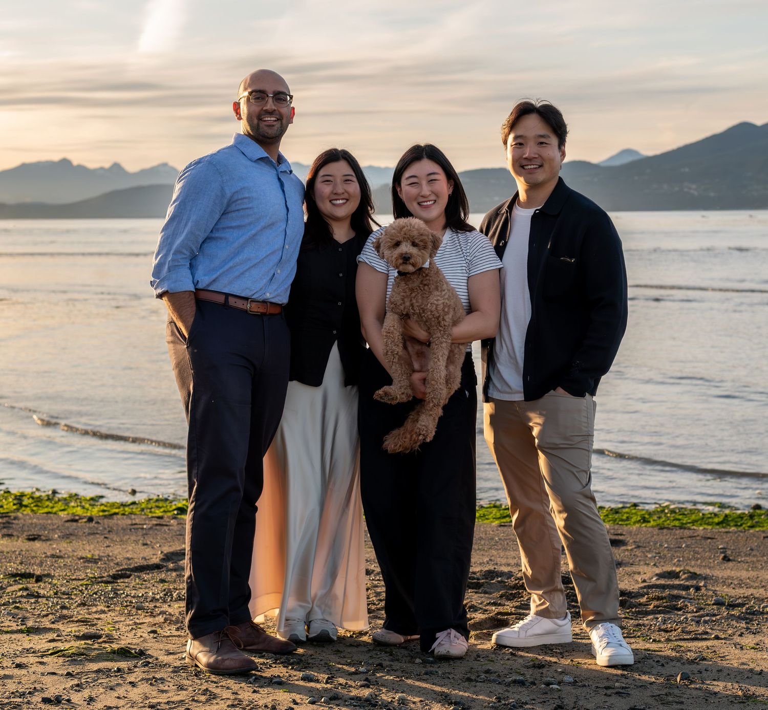 family photo on the beach